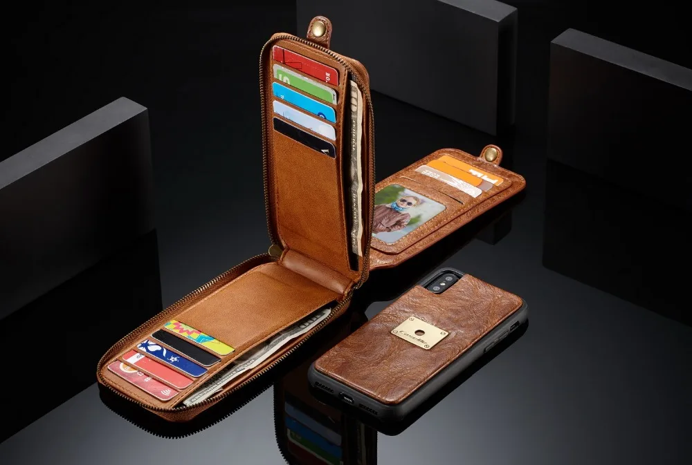 Для Apple IPhone X кожаный чехол-кошелек Caseme флип-чехол для iphone 8, 8 Plus задняя крышка чехол для карт Карманный чехол