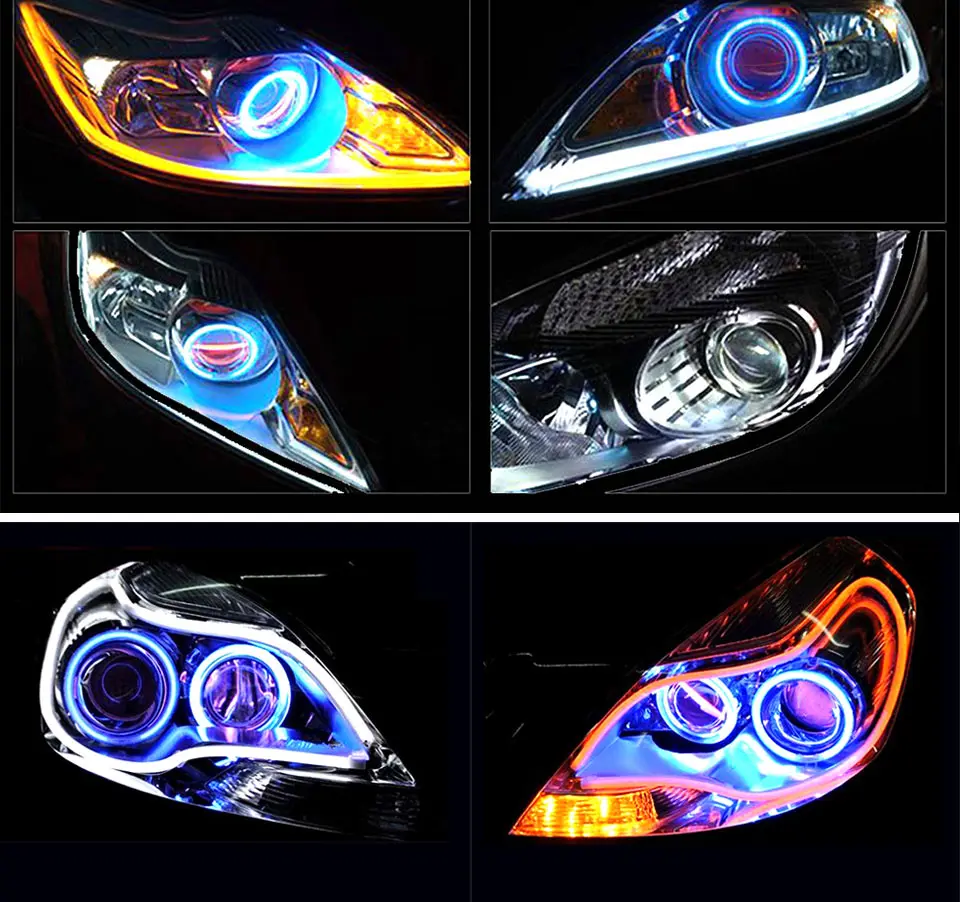 Cold White Car Angel Eye COB Light Circle Ring Headlight Lamp 12V Auto DRL Decoration Fog Lights Bulb 60CM-120CM 6000K (14)