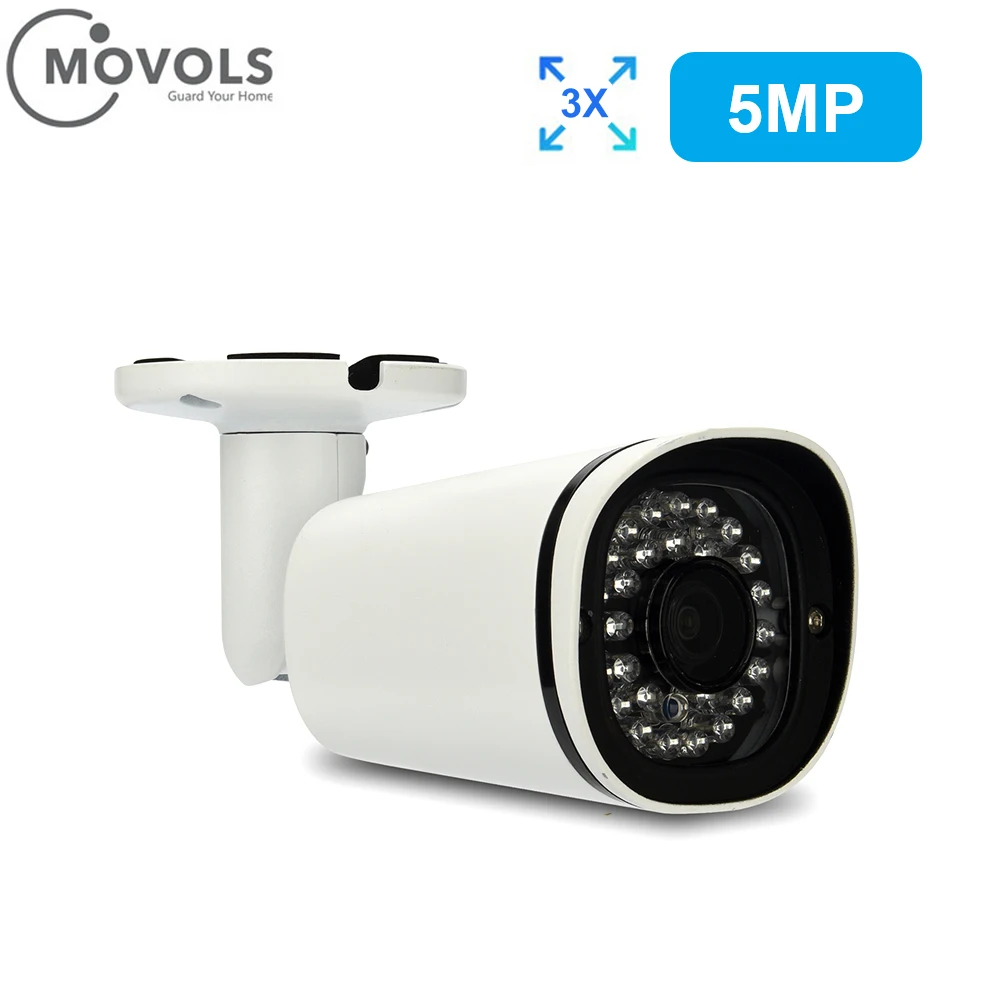 

MOVOLS Bullet IP Camera PoE 5MP HD Auto Focus SD Card Outdoor Waterproof Infrared Night Vision Security Video Surveillance