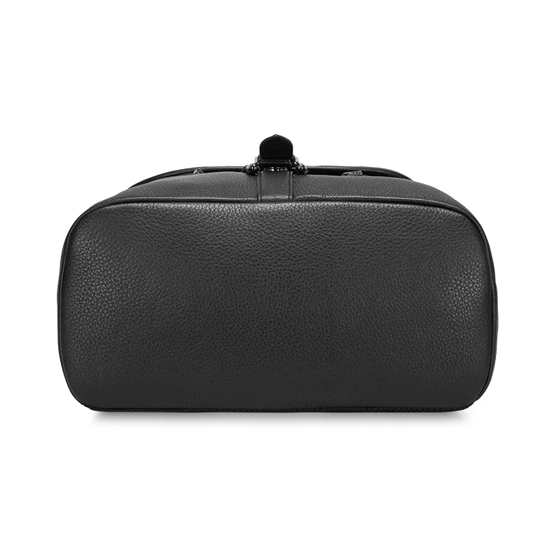 Qurezon Kapazität Laptop Echtem Bagpack 2018 9 Leder Rucksäcke Der Freizeit Black Neue 14 Große Zoll Tasche Marke Reise Männer Rucksack fqqY5w