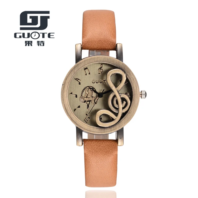 GUOTE 2017 New Luxury Brand Fashion and Casual Music Note Notation Watch Leather GUOTE 2017 New Luxury Brand Fashion and Casual Music Note Notation Watch Leather