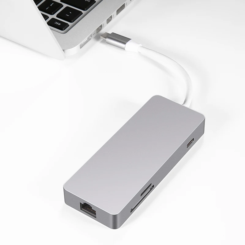  Thunderbolt 3 Dock USB HUB Type-c to HDMI Ethernet RJ45 Adapter Multi USB 3.0 USB C Charge TF SD Ca