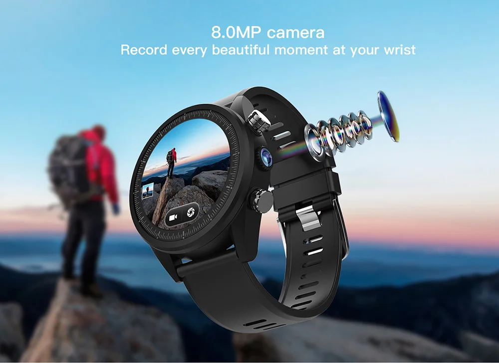 Смарт-часы Kospet Hope Android 7,1 3GB+ 32GB Dual 4G 1,3" AMOLED wifi/gps/8.0MP Sim IP67 водонепроницаемые MT6739 Смарт-часы телефон