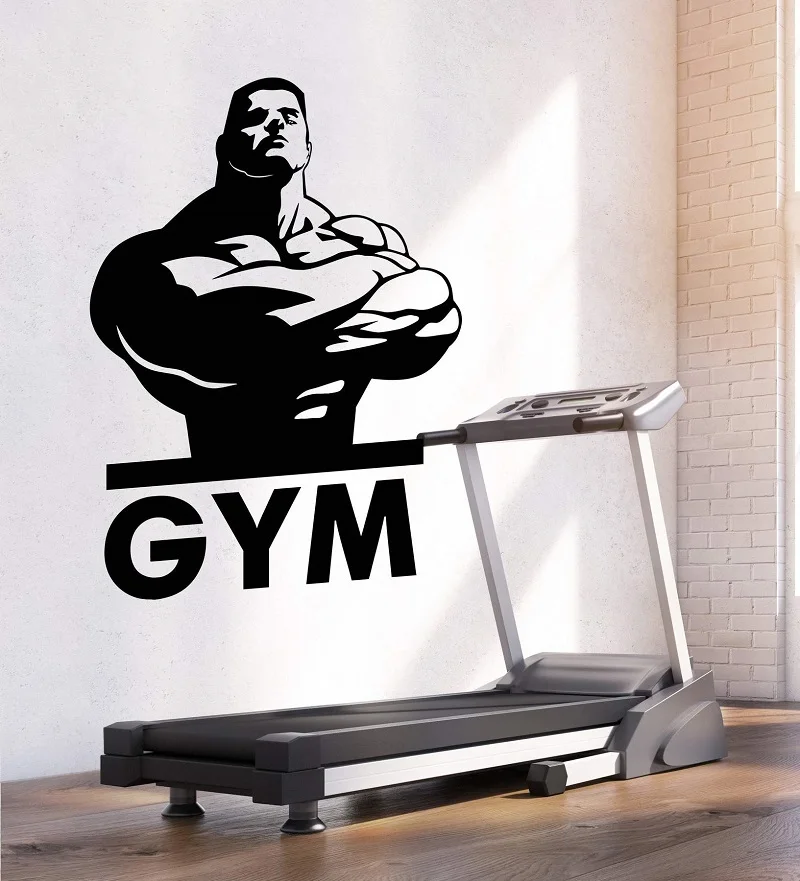 

Vinyl wall applique fitness club fitness center muscles strong body wall stickers gym home decoration wall stickers 2GY15