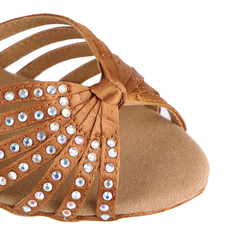 DILEECHI/Сатиновые сандалии со стразами; Танцевальная обувь; обувь для латинских танцев; женская обувь золотого цвета на каблуке 85 мм; Танцевальная обувь для девочек; обувь для латинских танцев черного цвета