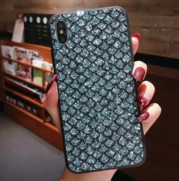blue Блестящий чехол для телефона с алмазными блестками для Xiao mi redmi note 7 redmi 7 7A, задняя крышка для redmi note 6 pro A2 Lite mi 8 lite mi 9 K20 A3 - Цвет: blue