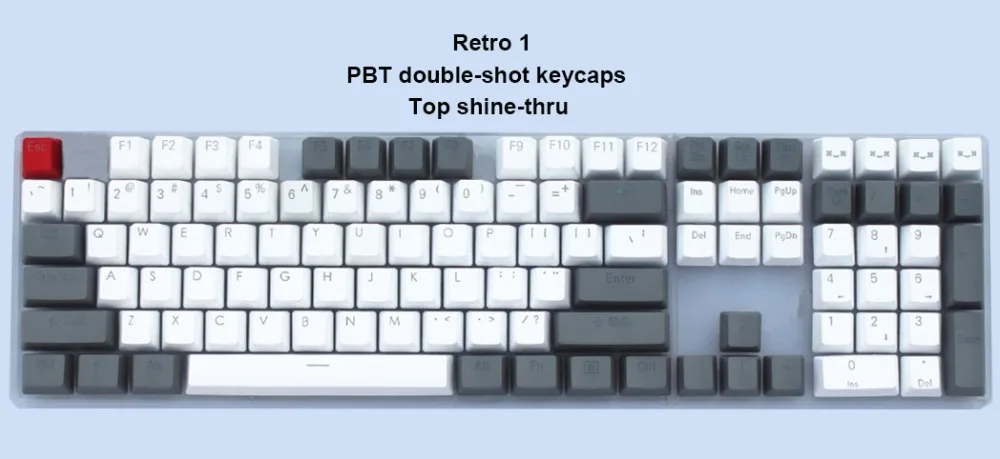 PBT 104-key Ретро колпачки для ключей винтажные колпачки для ключей Dolch RGB Keycaps Double-shot Top Shine-Сквозные переключатели Cherry MX механическая клавиатура