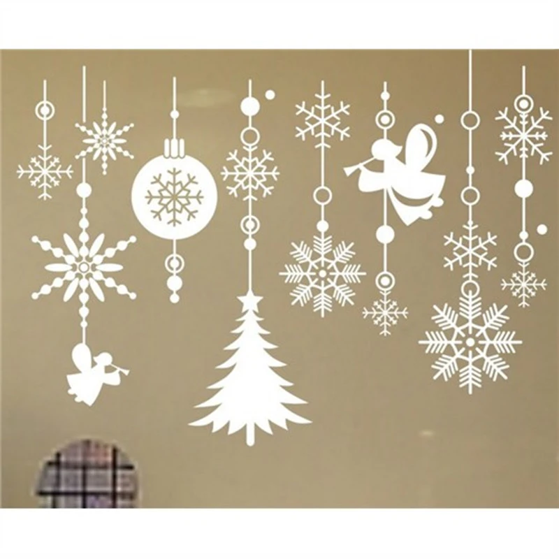 Christmas Xmas Snow Flakes Removable Vinyl Window Shop Sticker Wall Decorations