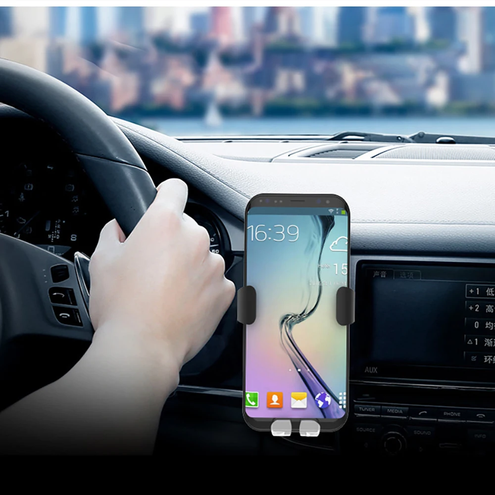 Mount Stand 10W Wireless Charging Car Charger 360-Degree Rotating Car Fast Charger Adapter For Iphone For Samsung For Xiaomi