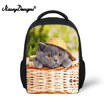 

Noisydesigns Animal Pet Cat Dog SchoolBag Printed for Baby Small Girls Kindergarten Schoolbag Cute Child Book Bags Mochila Kids