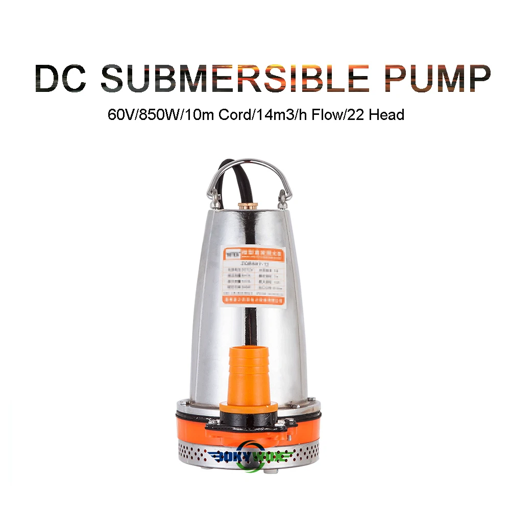 DC60V 850W Submersible Water Pump Battery Solar Powered for Well