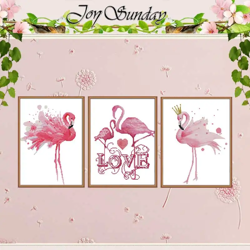 

Fantasy flamingo counted Cross Stitch 11CT 14CT Cross Stitch Set Wholesale DIY Animals Cross-stitch Kit Embroidery Needlework
