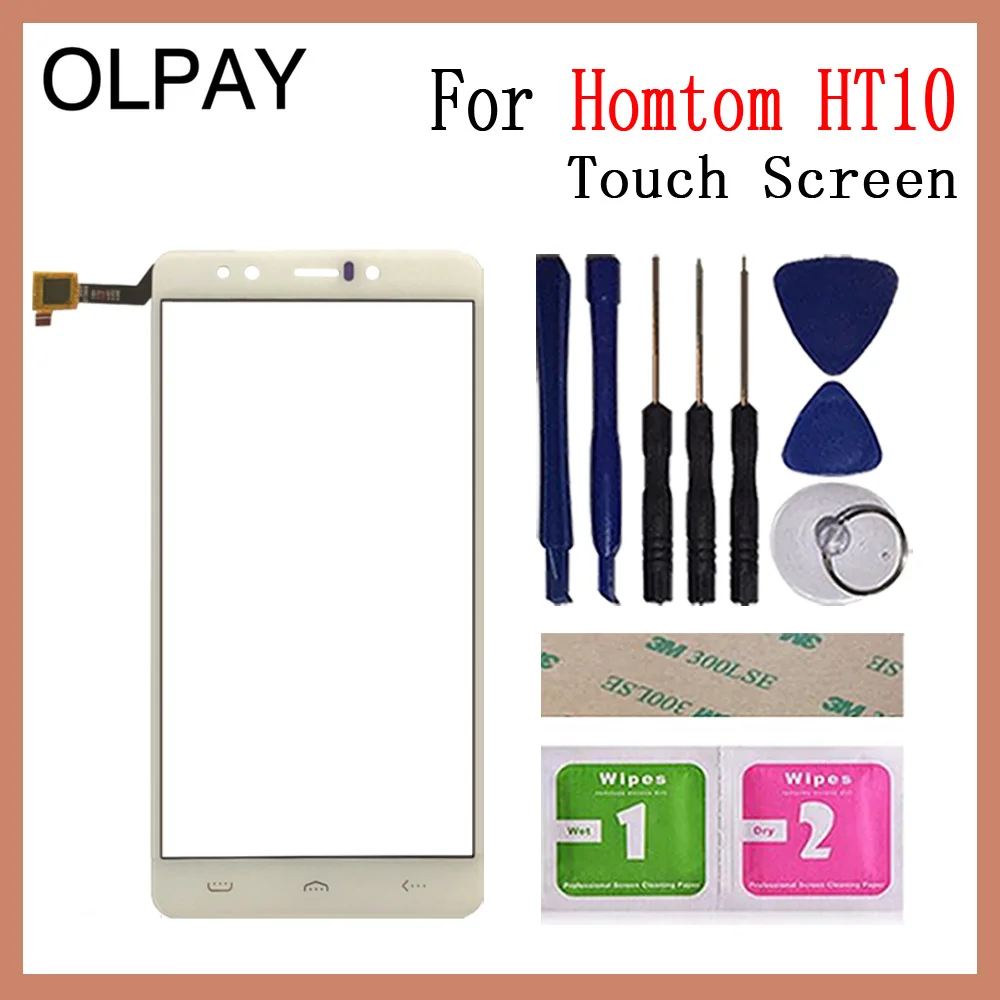 White With Tools OLPAY 5,5 ''для touch HT10 HT 10 сенсорный экран дигитайзер панель передняя внешняя передняя стеклянная линза сенсор Бесплатный клей+ салфетки - Цвет: White With Tools