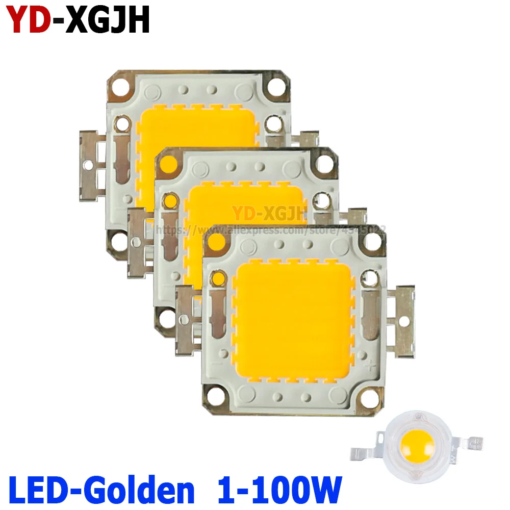 

1W 3W5W 10W 20W 30W 50W 100W Golden High Power LED COB Chip SMD DIY for 1 3 5 10 20 30 50 100 Watt Super Bright Light Lamp Bulbs