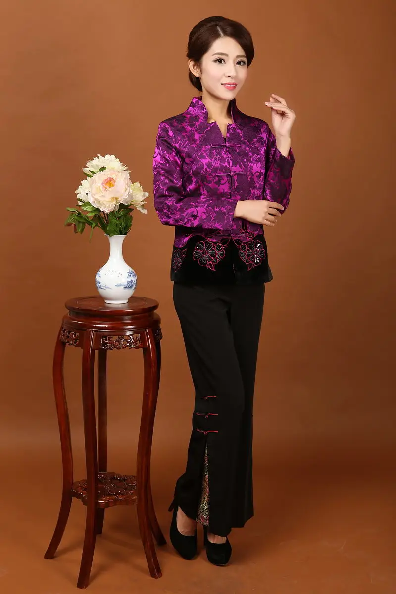 picture 1 Miyake Ms. Tang костюм куртка+ брюки с длинными рукавами пальто костюм Улучшенный Национальный Костюм - Цвет: picture 1