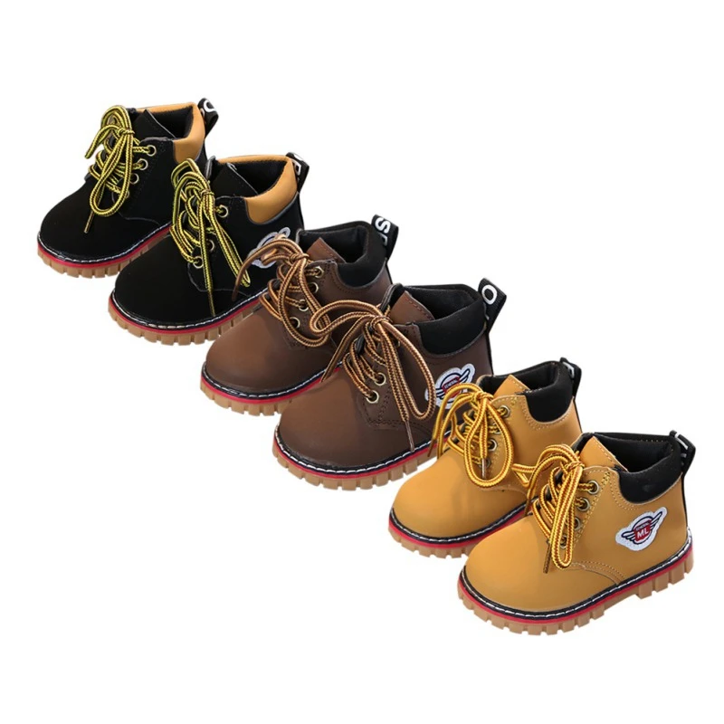 

Comfy kids winter Child Leather Snow Boots For Girls Boys Warm Martin Boots Shoes Casual Plush Child Baby Toddler Shoe 2019