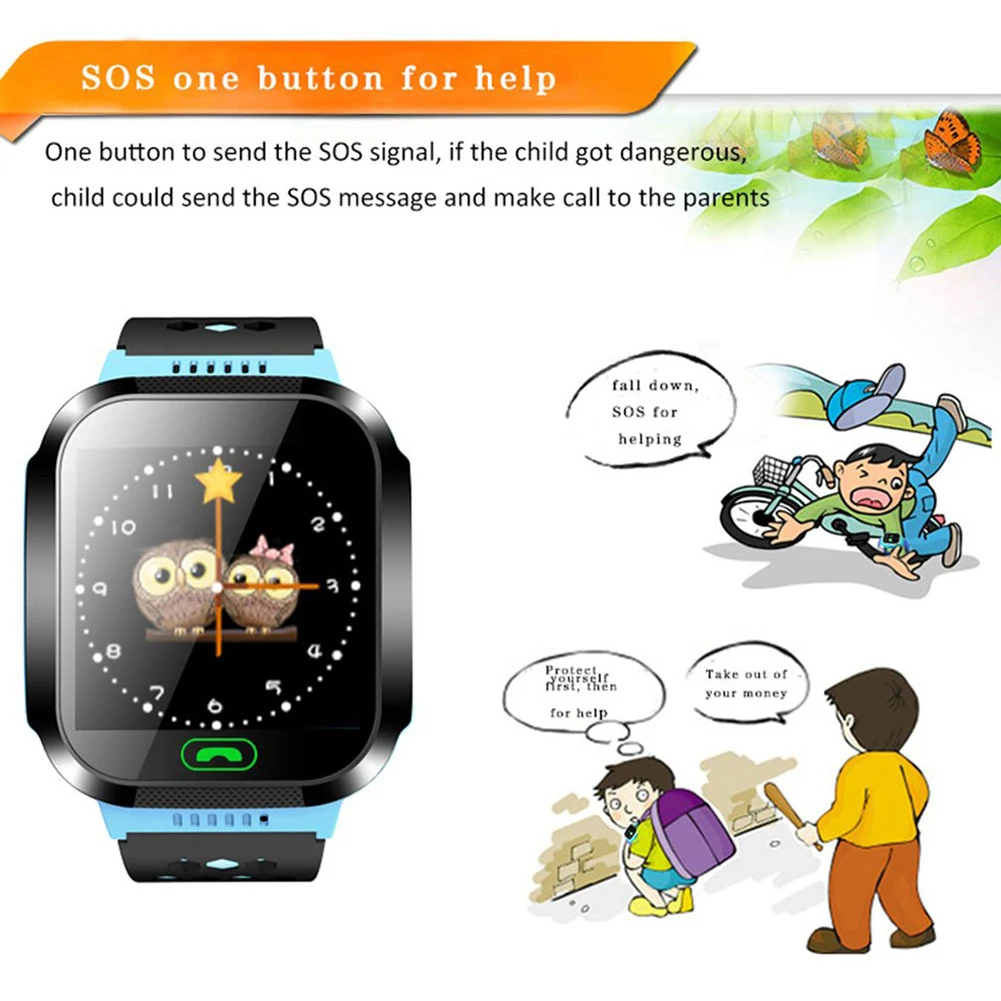 Детские Смарт-часы с gps GSM локатор сенсорный экран трекер SOS фонарик с сигнализацией счетчик шагов камера умные детские часы