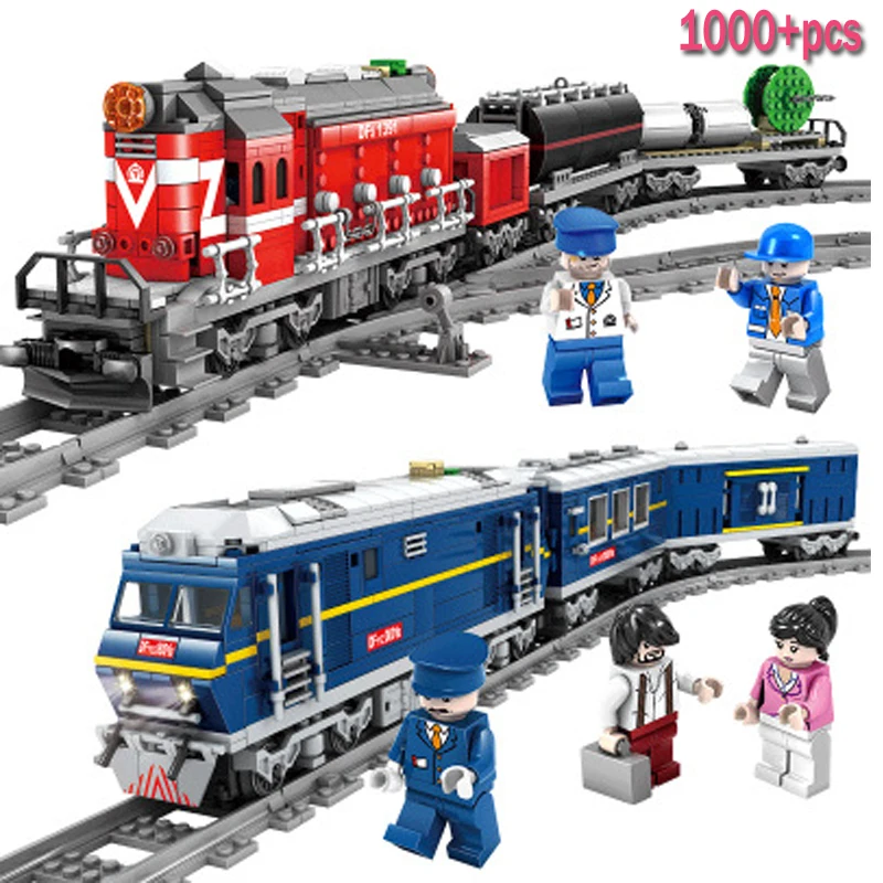 جديد مدينة سلسلة نماذج البضائع مجموعة بناء قطار المسار كتل الطوب قطار متوافق Legoings الألعاب التعليمية للأطفال
