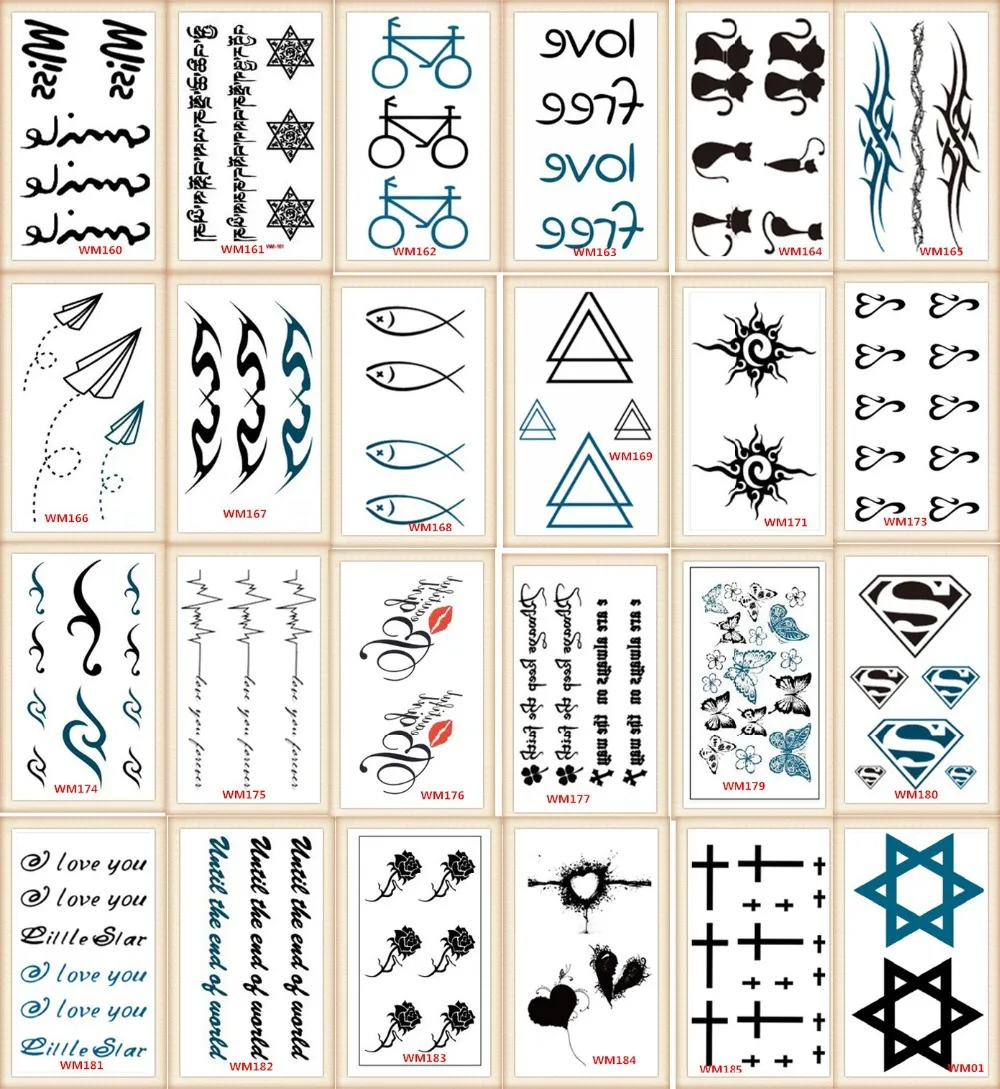 20 Models Lot Tattoo Sex Products Temporary Tattoo For Man And Woman 