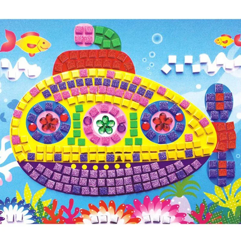 3D "сделай сам" для детей головоломка EVA пены мозаика Стикеры s, с рисунком из мультфильмов, с украшением в виде кристаллов Стикеры креативные Развивающие игрушки для детей