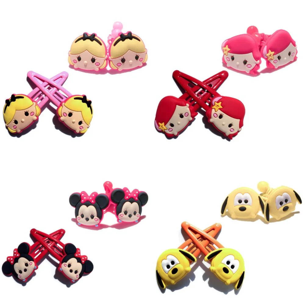 

Novelty 4PCS/Set Tsum Tsum Girls Hairbands Soft Fabric Cartoon Girls Barrette Headwear Hair Accessories Hairpins Kids Gifts