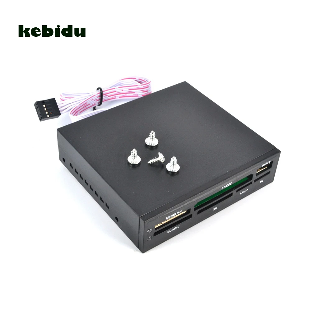 Kebidu все в одном Внутреннее устройство чтения карт USB 3," Floopy Bay Передняя панель SDHC Micro SD MMC CF XD TF флэш-карт памяти
