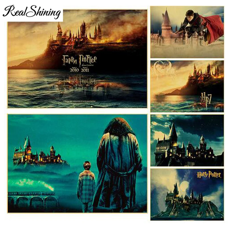 

REALSHINING Full Square Mosaic Diamond Painting 5D DIY Harry Potter Hogwarts Castle Diamond Embroidery Cross-Stitch Decor FS1651