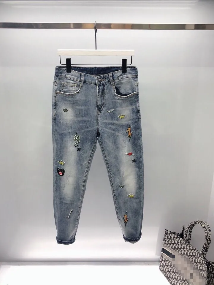 

AH05277 Fashion Men's Jeans 2019 Runway Luxury famous Brand European Design party style Men's Clothing