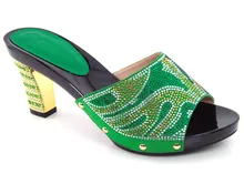 green 2016 Newest Casual African Sandals Shoes With Stones Hot Sale Elegant Women’s Shoes High Heels DG1-20