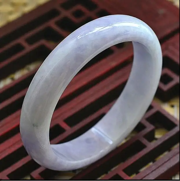 

Natural bracelet Ice glutinous species Violet jade bracelet Myanmar ice through the old pit Emerald bracelet 57MM 00047