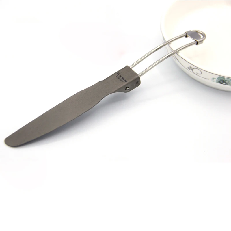 

Tiartisan Folding Titanium Knife Outdoor Titanium Cutlery Camping Titanium Knife Ultralight Portable Tableware Ta8005