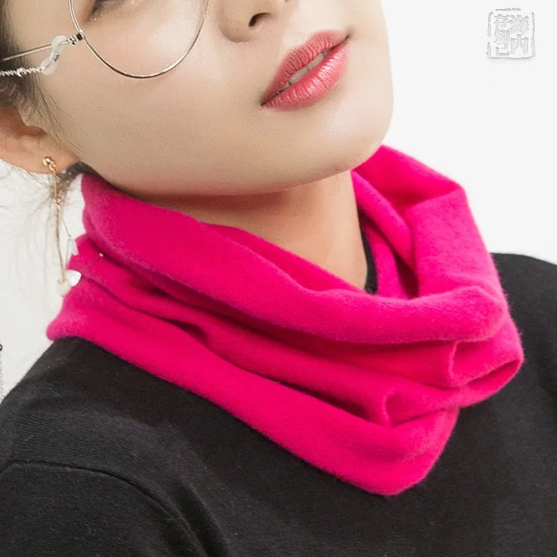 Tanie Damski szalik z wełny kaszmirowy szyi cieplej Angora królik kaszmirowy komin pętli szaliki kobiety akcesoria dziewiarskie