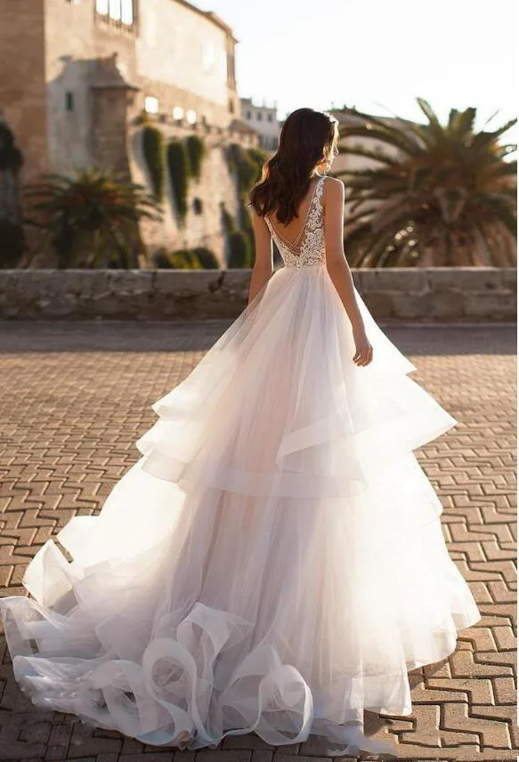 Naviblue-2019-Dolly-Wedding-Dresses-Tiered-Ruffle-Lace-Appliqued-A-Line-Bridal-Gowns-V-Neck-Court (1)