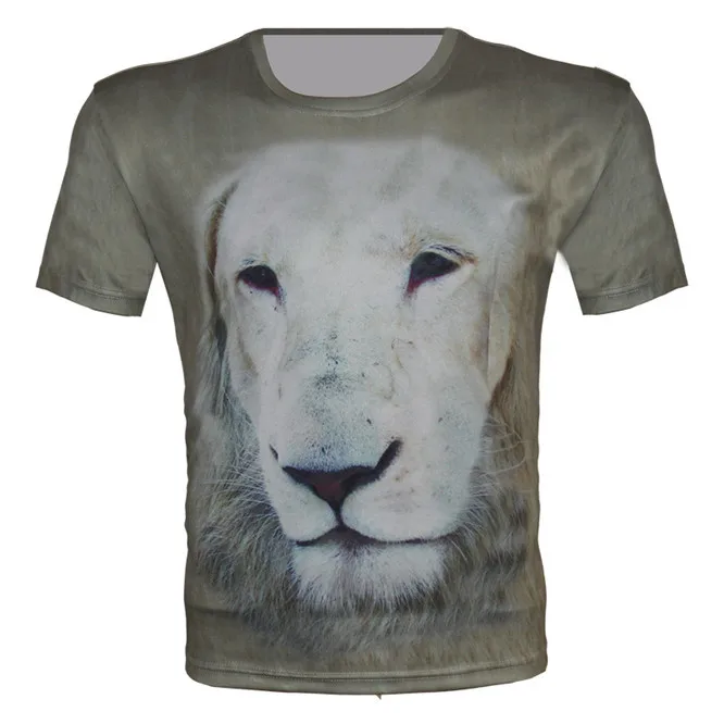 Новая летняя детская футболка с объемным рисунком животных, Спортивная футболка для мальчиков и девочек, брендовые дизайнерские топы с принтом тигра, волка, Льва, панды, на рост 95-155 см - Цвет: as picture