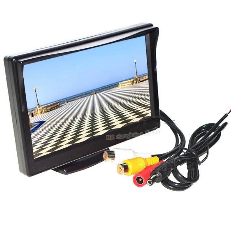 LED Night Vision Reversing CCD Rear View Camera For KIA KIO K2 with 5 Inch Parking Monitors Video Player + 2 Video Input