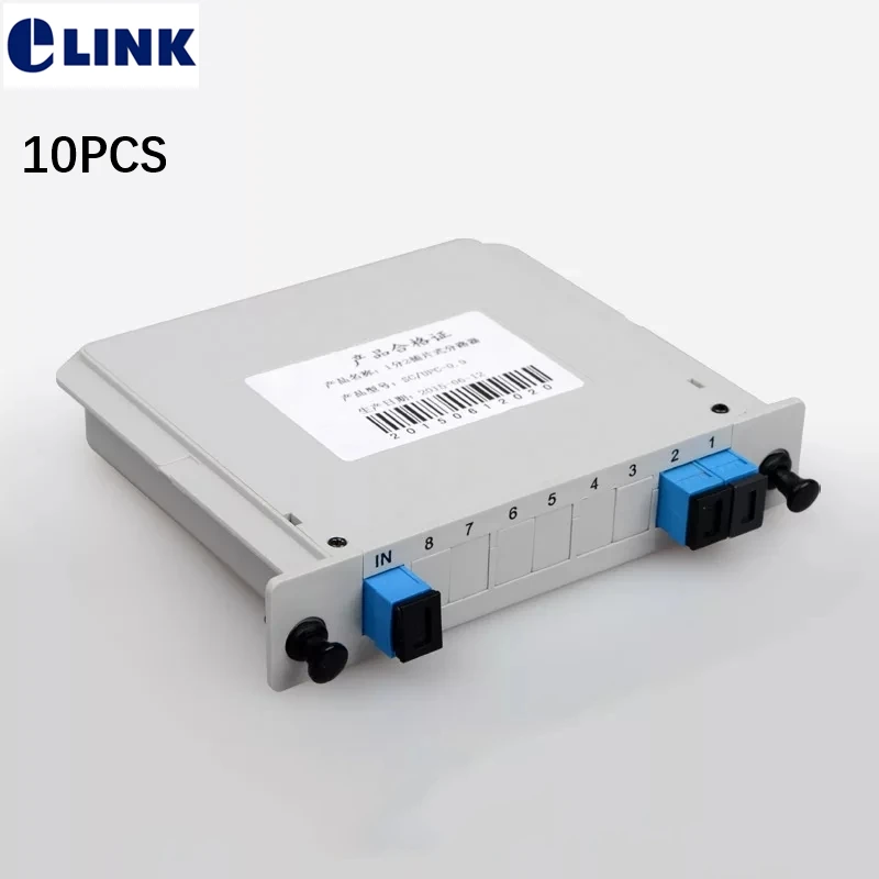 1x2 LGX box fiber Splitter GEPON FTTH SM SC PLC optical coupler Cassette Telecom level EPON splitter factory sales ELINK 10pcs
