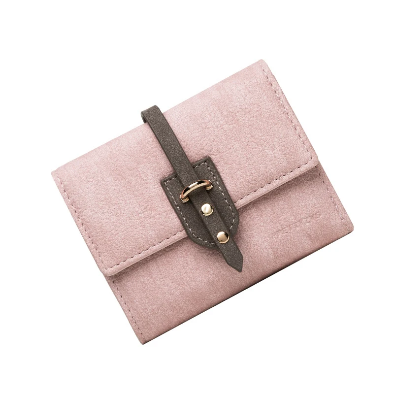 

Fashion Women Wallets Vintage PU Leather Women Short Purse Small Matte Women Wallet Zipper Purse Card Holder Carteira Feminina