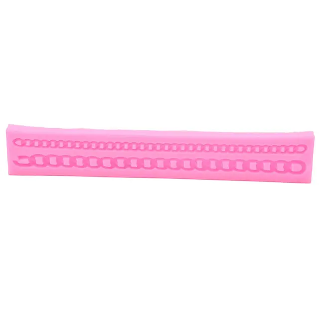 1Pc Diy Divatzsák Lánc Alakú 3D Hosszú Szilikon Torta Fondant Penészes Party Élelmiszer -Fokozat Dekoráció - Image 3