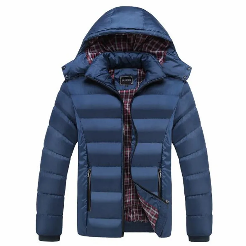 5XL мужская зимняя куртка теплые мужские пальто модные толстые теплые мужские парки Повседневная Мужская брендовая одежда - Цвет: Blue