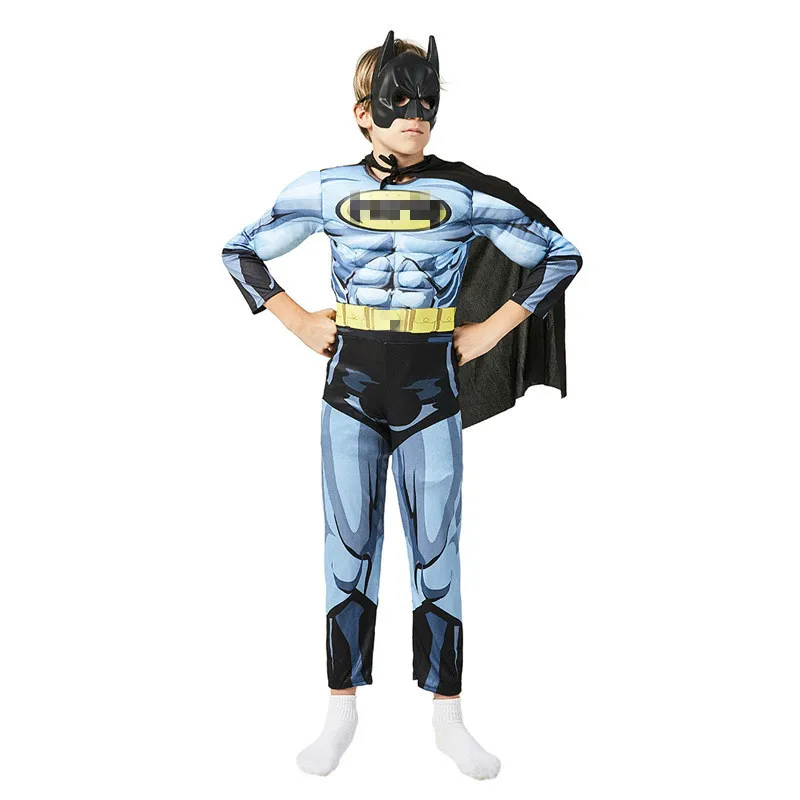 Костюм на Хэллоуин для детей, супергерой, 4 конечных игры, мускулы, Капитан Америка, гражданская война, косплей, Бэтмен, для мальчиков, Детский карнавальный костюм - Цвет: 001
