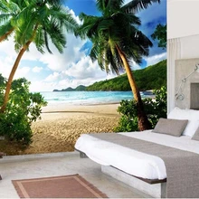 Высокое качество 3d обои море Пальма пляж фото обои ТВ фон спальня гостиная большие обои