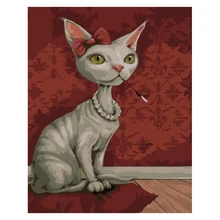 MS Cat ручная работа Краска высокого качества Холст Красивая краска ing по номерам Сюрприз подарок большое удовлетворение