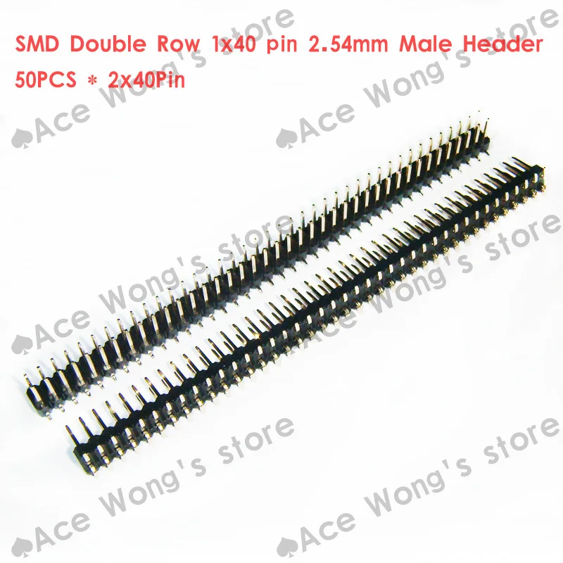 (50 шт./лот) 2x40 штырьков двухрядный 2 54 мм Шаг SMD штырьковый штырь|pin oval|pin boxheader brands |