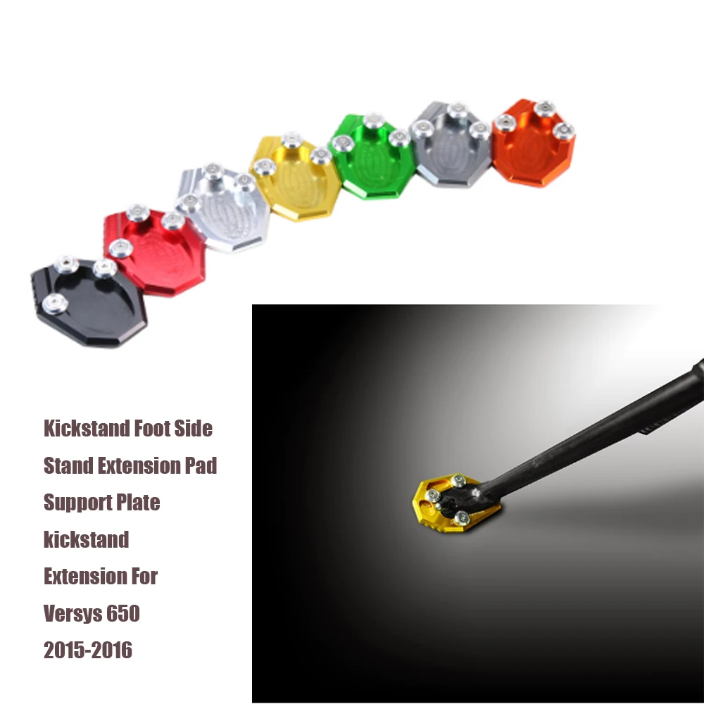 Motorcycle Kickstand Foot Side Stand Extension Pad Support Plate Bike 