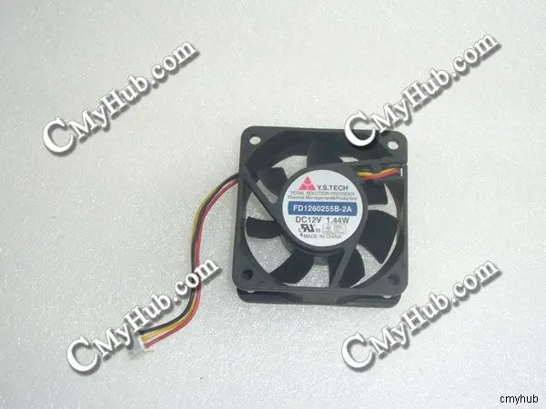Подлинный для Y.S.TECH FD1260255B 2A DC12V 1 44 W 3pin 3wire 6025 60X60X25MM Вентилятор охлаждения |