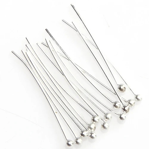 100 قطع الفضة لهجة الكرة نهاية دبابيس صنع المجوهرات النتائج DIY الحرف Headpins اكسسوارات للمجوهرات الجملة زي المجوهرات