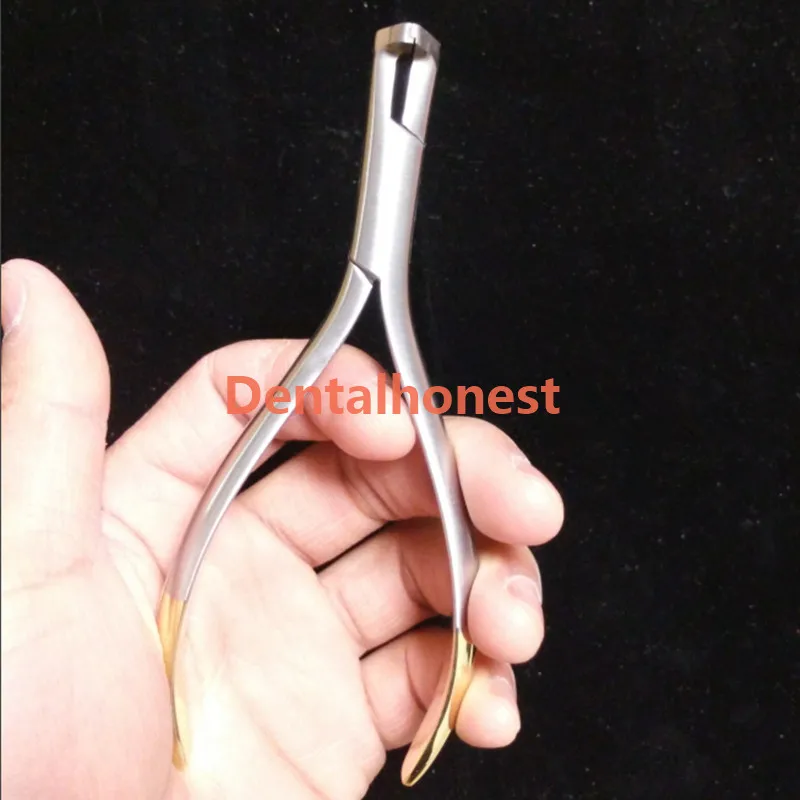 

Long Handle Dental Orthodontic Wire Distal End Cutter Plier TC Insert 1/3 Goden Holder Instrument Sand Blasting Surface