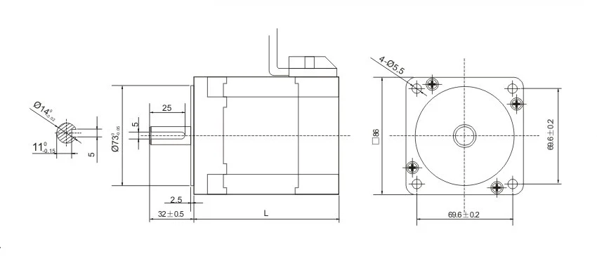 3 fase comprimento do corpo 130mm bldc motor