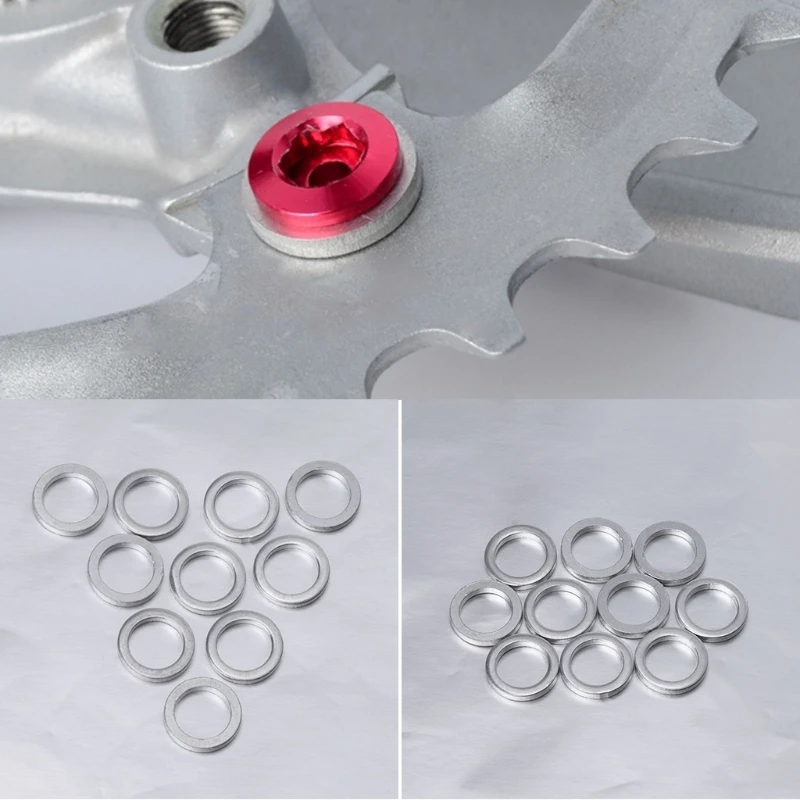 10 шт. 2 мм велосипедная цепь колеса винт шайба алюминиевая прокладка двойная замена один