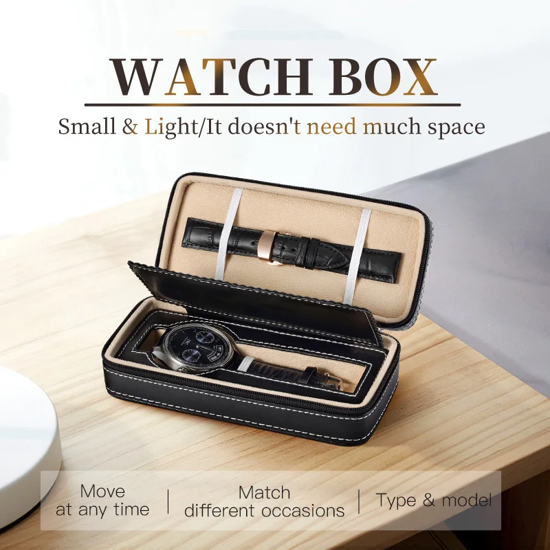 

wholesale luxury hot leather watch travel case plastic storage watch gift box for watches